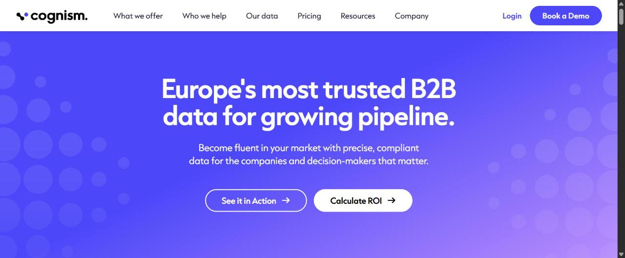 Cognism homepage — GDPR-compliant B2B data provider