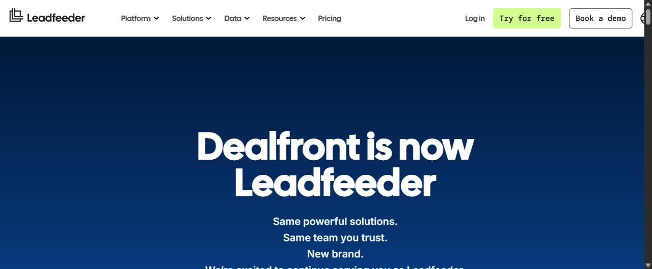 Dealfront homepage — European Go-To-Market platform
