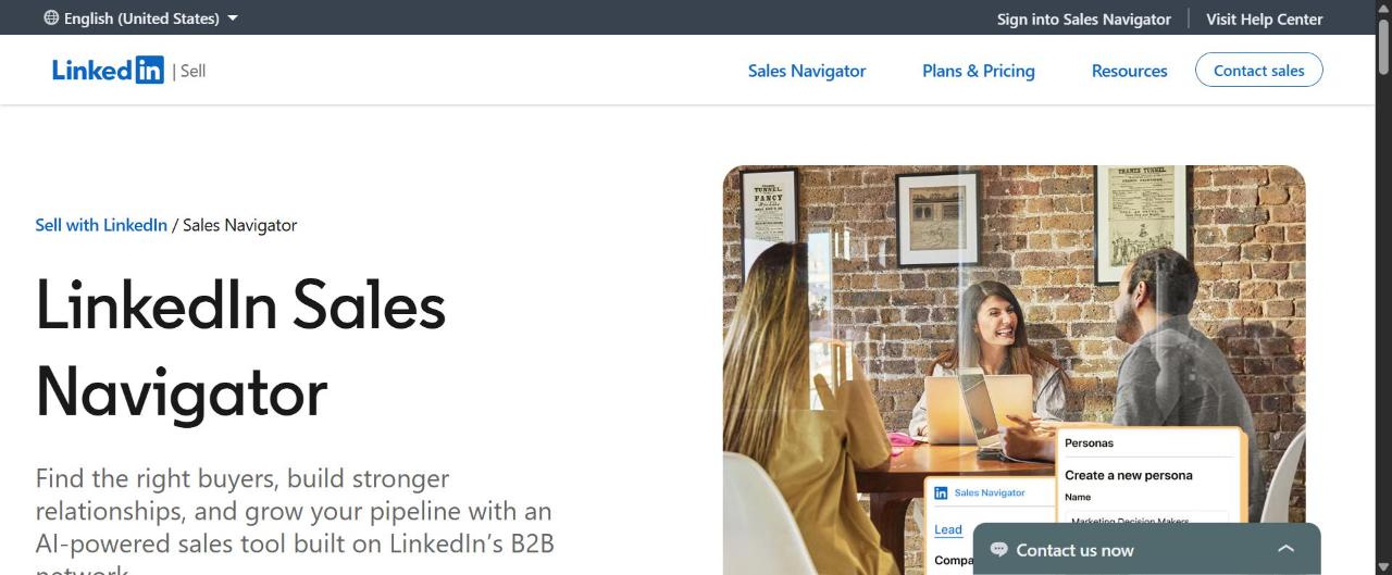 LinkedIn Sales Navigator homepage