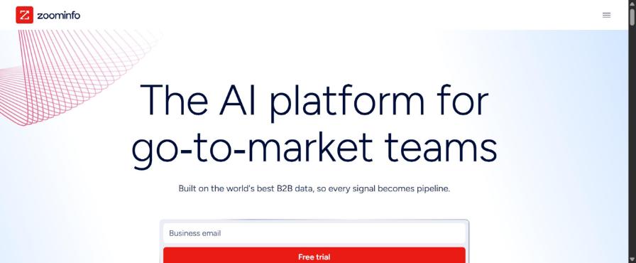 ZoomInfo homepage — B2B GTM intelligence platform